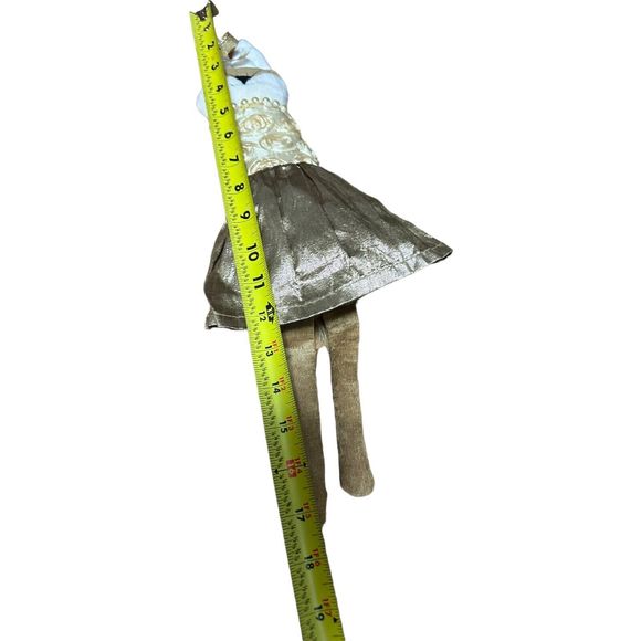 Woof & Poof Christmas Fox Gold Rose Dress Pearls Shelf Sitting Doll 2012 Rare - Picture 12 of 16